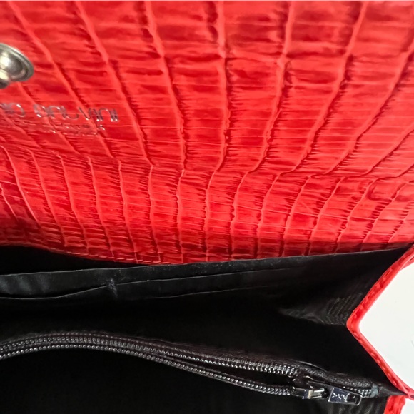 Giorgio Salvini Genuine Leather Wallet Made in Italy Red orange - Picture 7 of 7